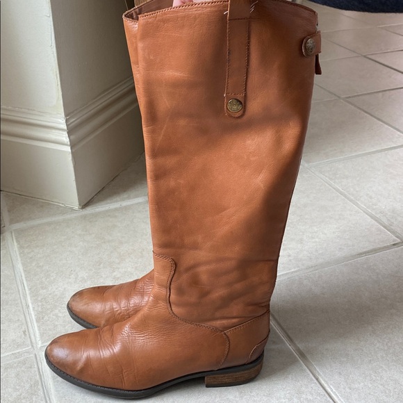 Sam Edelman Penny Tan Leather Knee-High Boots - Picture 2 of 13